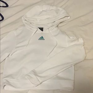 White and teal adidas sweatshirt